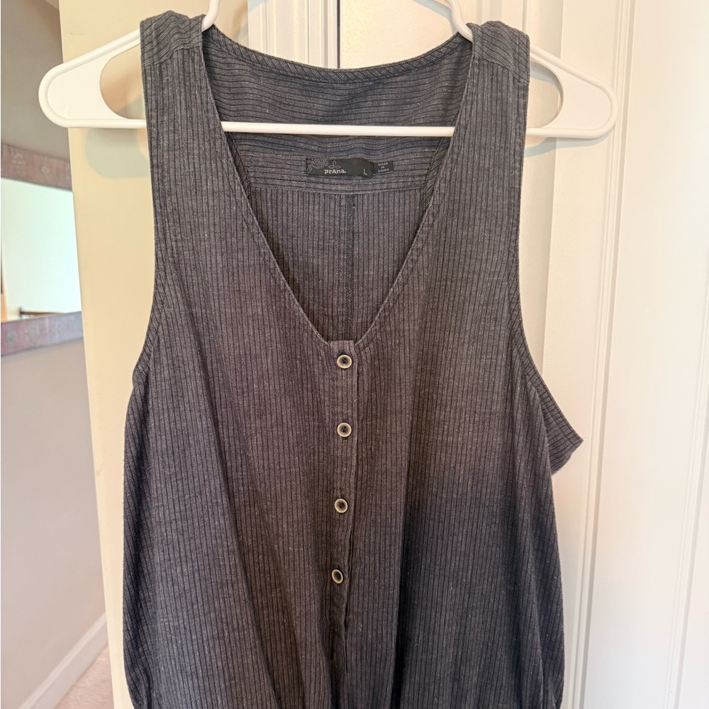 Prana Black Sleeveless Drawstring Jumpsuit - Picture 2 of 6